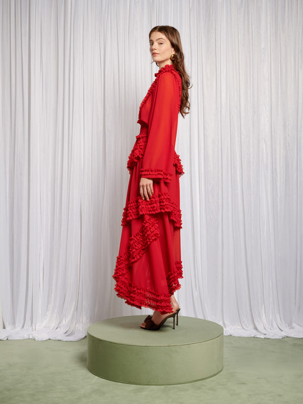 Augustine Maxi Ruffles Dress