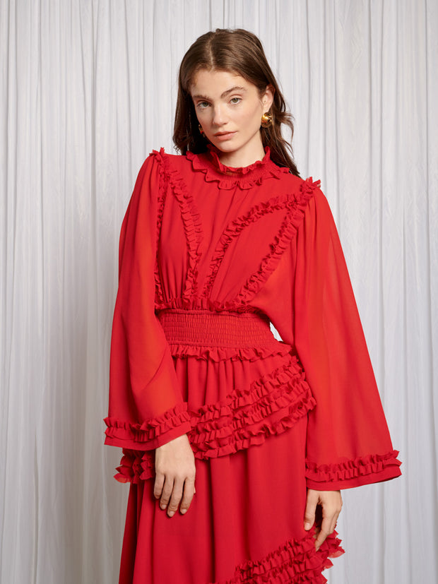 Augustine Maxi Ruffles Dress