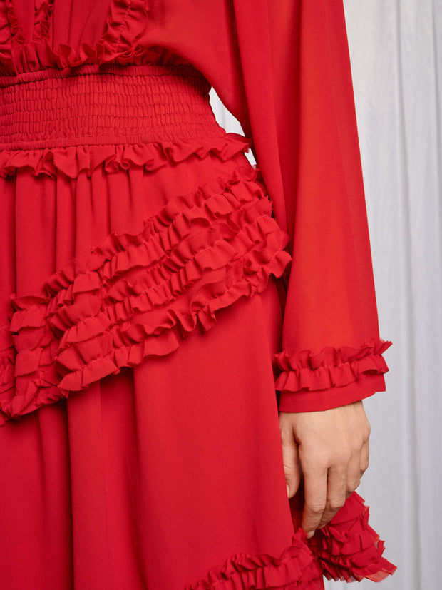 Augustine Maxi Ruffles Dress