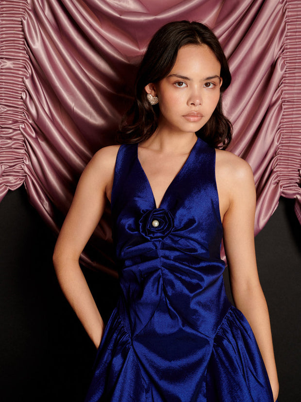 Marylin Taffeta Mini Dress Royal Blue / Z
