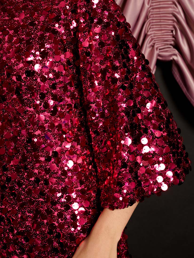 Sister Jane Star Sequin Dress Sister Jane  Empire Sequin Flutter Sleeve  Midaxi Dress  Women  Polyester - M