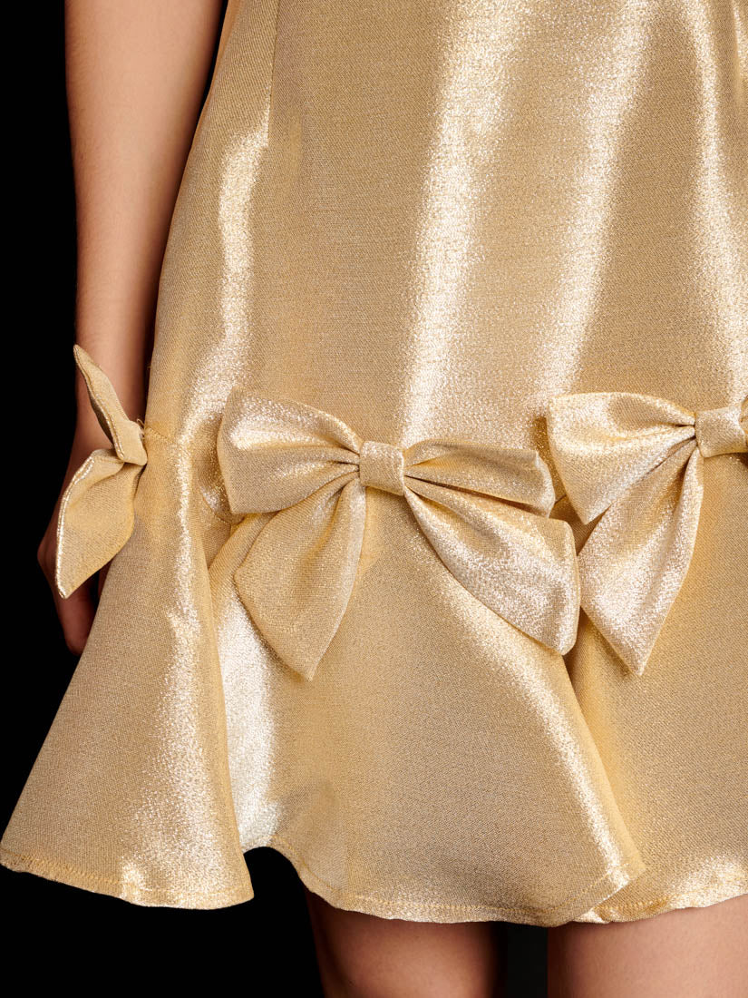 Shimmy Bow Mini Dress Golden / Z Shimmy Bow Mini Dress Golden / Z