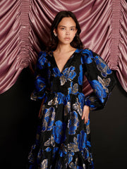 Blues Jacquard Midi Dress Royal Blue / Z