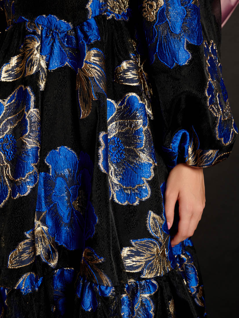 Blues Jacquard Midi Dress – Sister Jane