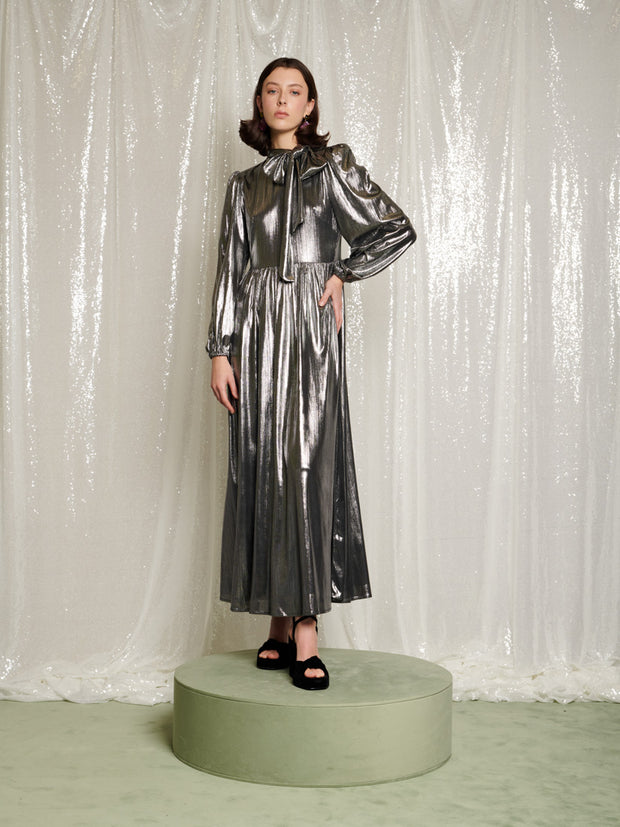 Disco Darling Lame Maxi Dress