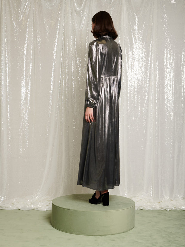 Disco Darling Lame Maxi Dress