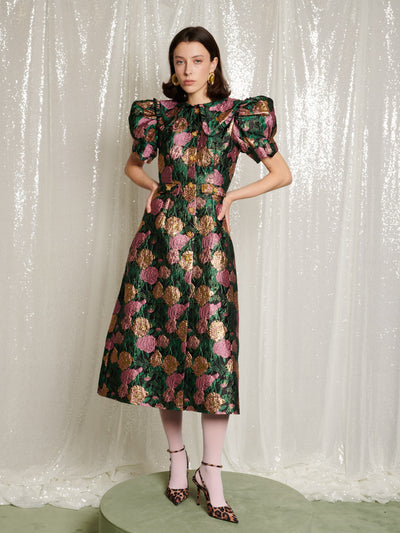 Enchanted Jacquard Midi Dress