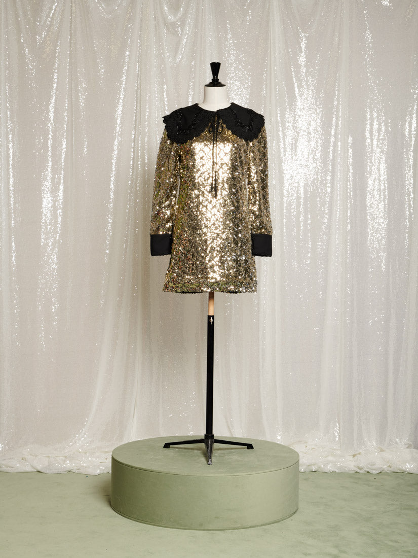 Gold Diamonds Mini Dress Vintage Gold / XS Gold Diamonds Mini Dress Vintage Gold / XS