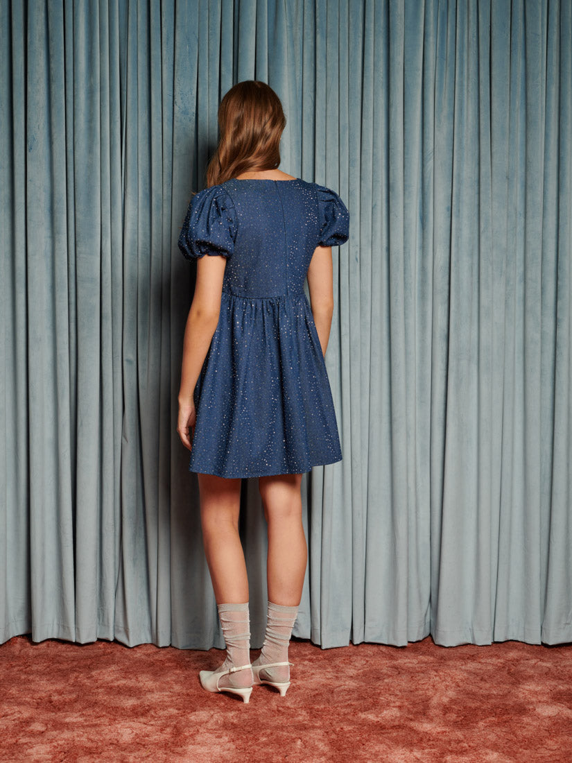 sister jane denim dress Sister Jane Daze Embellished Denim Mini Dress