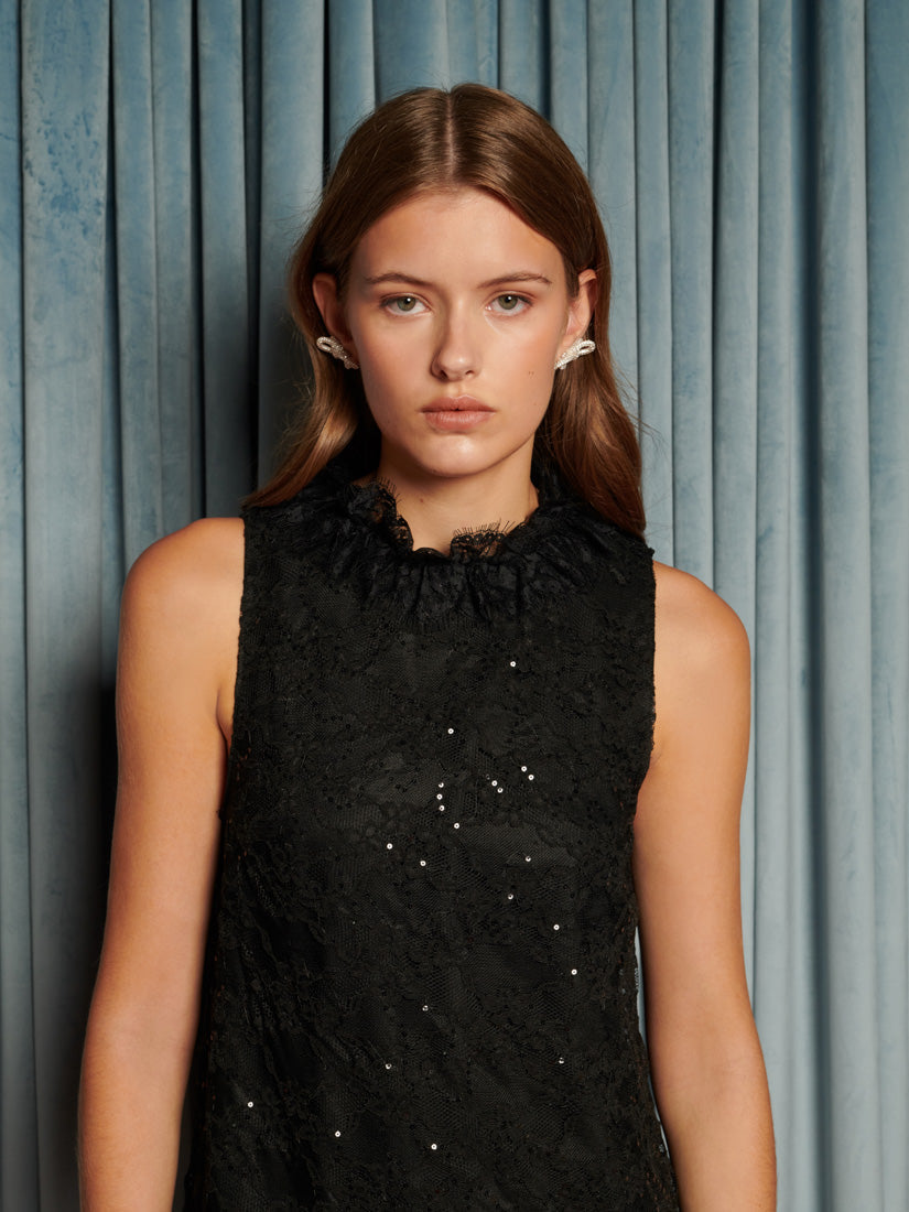 Eclipse Lace Mini Dress Coal Black / M Eclipse Lace Mini Dress Coal Black / M