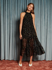 Odyssey Spot Maxi Dress Coal Black / Z