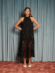 Odyssey Spot Maxi Dress Coal Black / Z