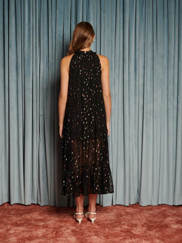 Odyssey Spot Maxi Dress Coal Black / Z