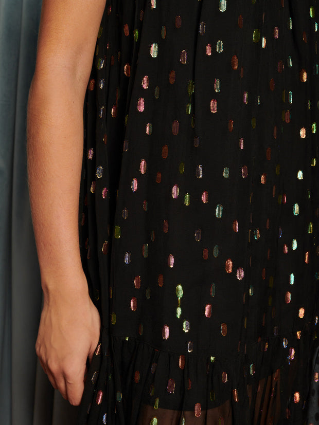 Odyssey Spot Maxi Dress Coal Black / Z