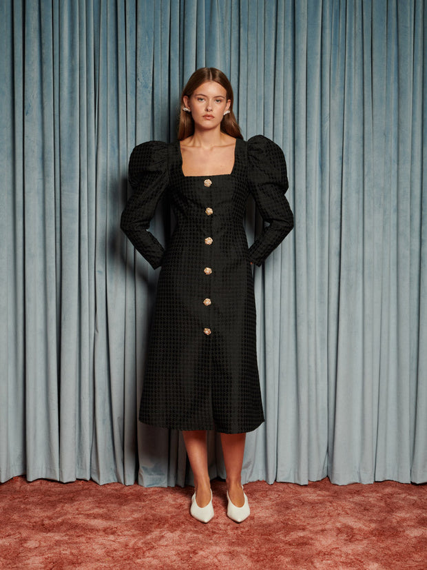 Cinematic Jacquard Midi Dress