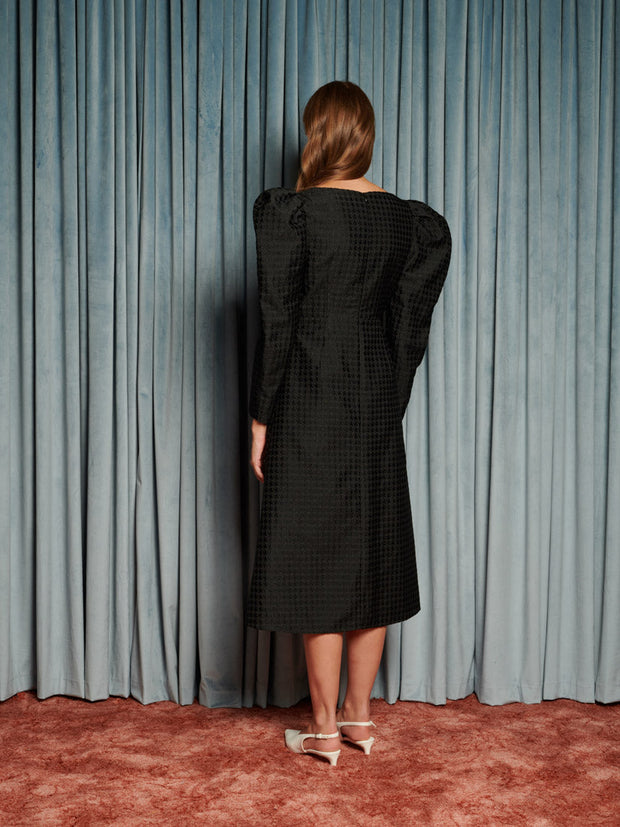 Cinematic Jacquard Midi Dress Coal Black / Z