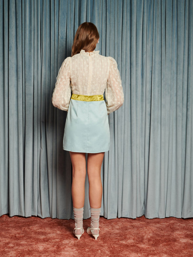 Eloise Colour Block Mini Dress Ivory, Baby Blue / Z