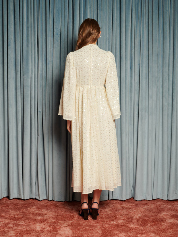 sister jane cream dress Reel Embellished Maxi Dress Sister Jane