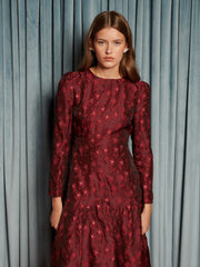 Fade Floral Midi Dress Opera Red / Z