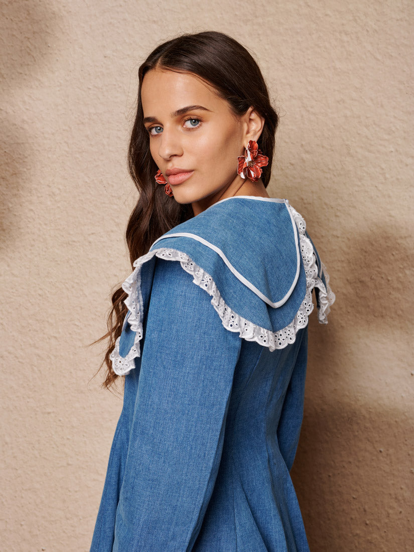 Sister Jane – Oversized Collar Mini Dress – Women – Cotton - XS