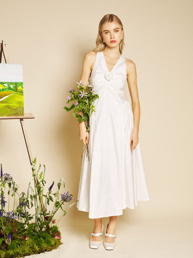 Lily Jacquard Rosette Midi Dress – Sister Jane