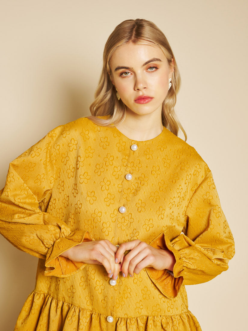 Jaune Jacquard Mini Dress – Sister Jane