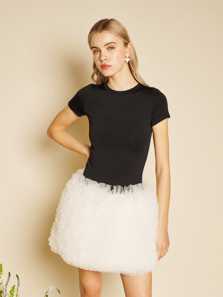 Papillon Tulle Hem Mini Dress