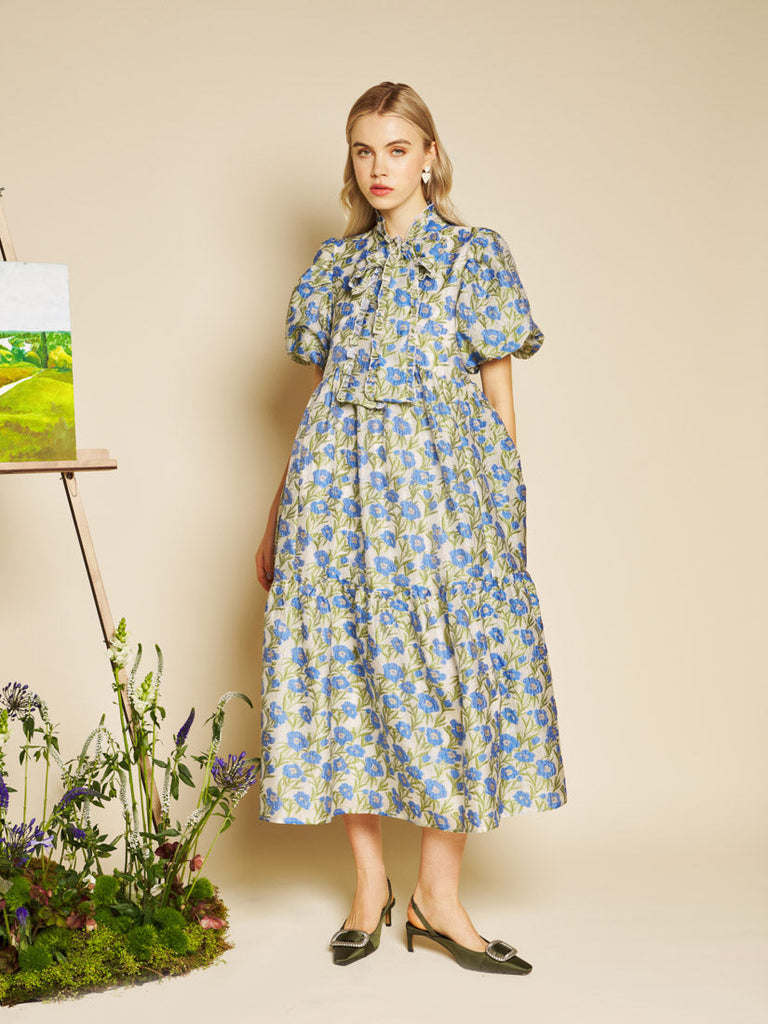 Iris Jacquard Midi Dress