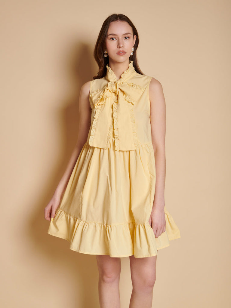 Buttermilk Bow Mini Dress