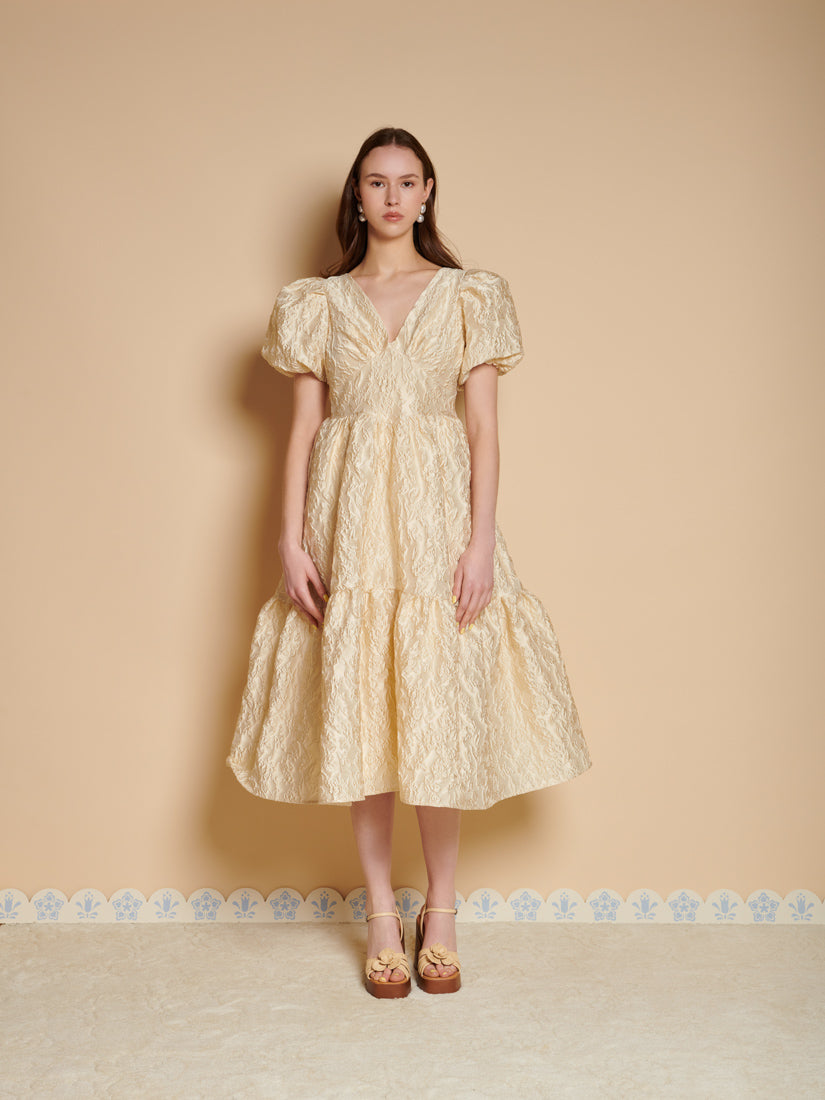 【sister jane】Yarrow Midi Dress IVORY Yarrow Jacquard Midi Dress – Sister Jane