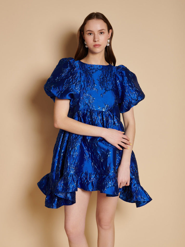 Watercolour Jacquard Mini Dress