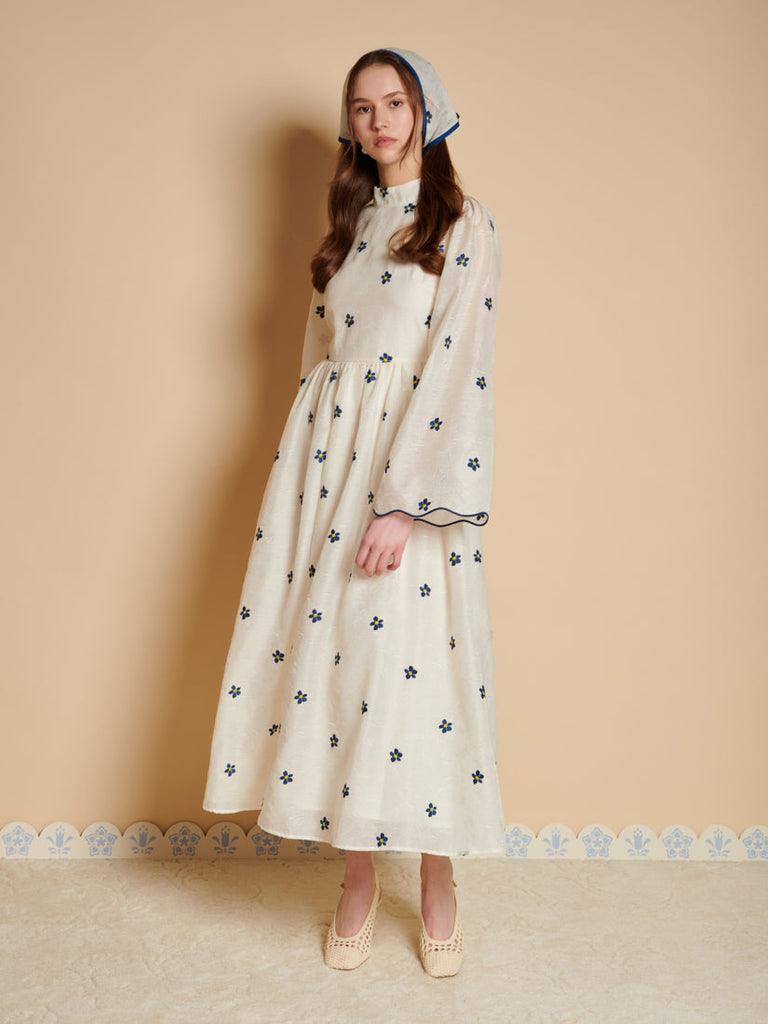 Livia Embroidered Midi Dress by Hand Painted Tales