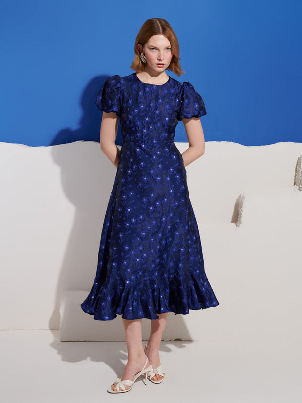 Azure Jacquard Midi Dress – Sister Jane