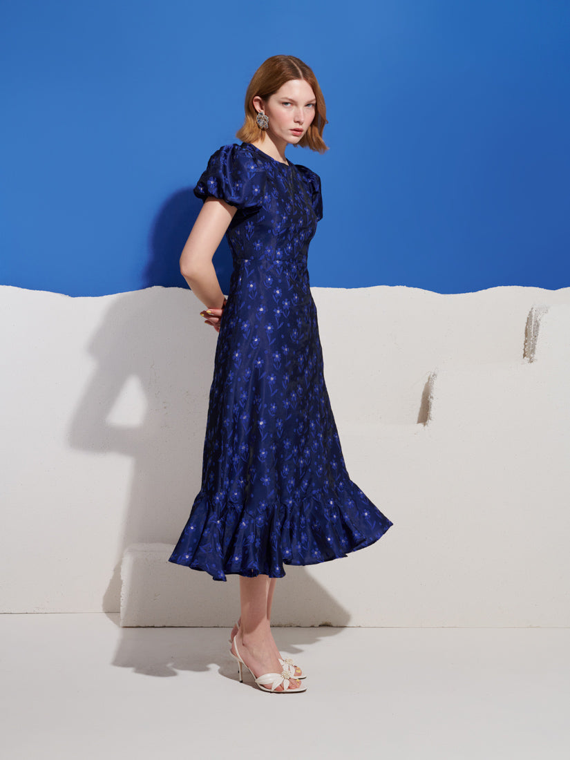 Azure Jacquard Midi Dress – Sister Jane