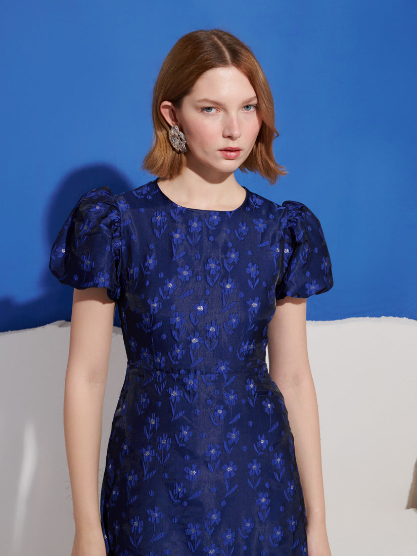 Azure Jacquard Midi Dress – Sister Jane