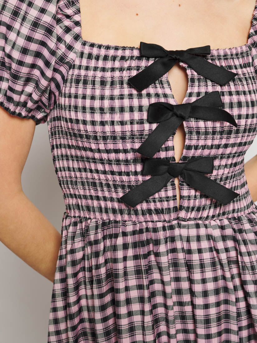 Vence Check Bow Midi Dress – Sister Jane