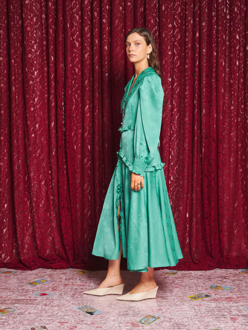 Caelia Jacquard Midi Dress – Sister Jane