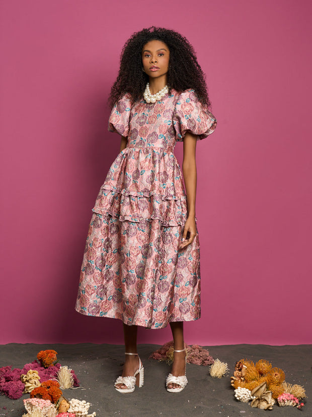 注目ショップ ピンキーピギー様専用 Adella Jacquard Midi Dress