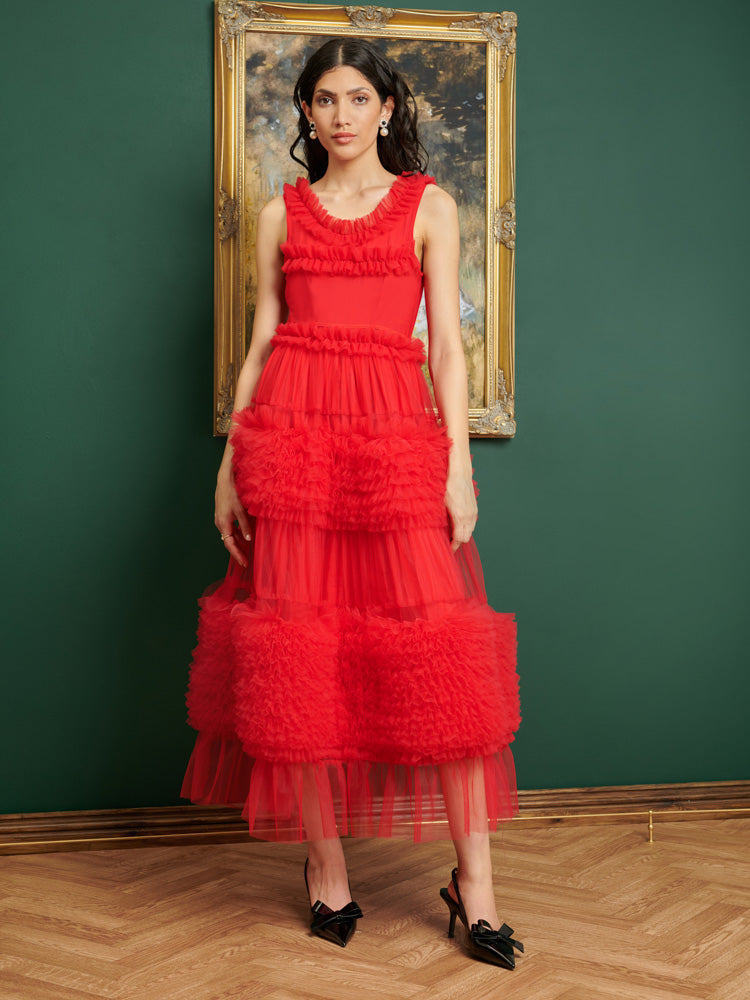 DREAM Frida Tulle Ruffle Midi Dress – Sister Jane