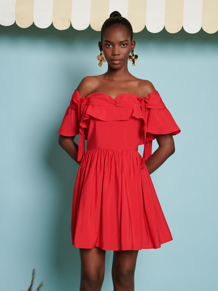 sister jane bow mini dress Dream Sister Jane jacquard bow mini dress in powder blue