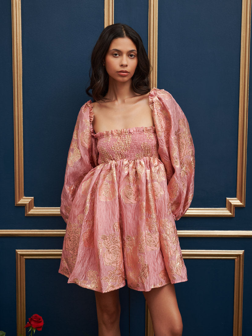 dream sister jane pink floral dress Dream Sister Jane 3D floral midaxi dress in pink