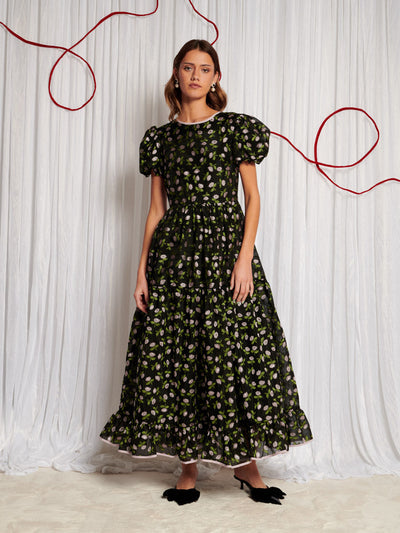 sister jane green floral dress Sister Jane Dream Willow Floral Maxi Dress in Green