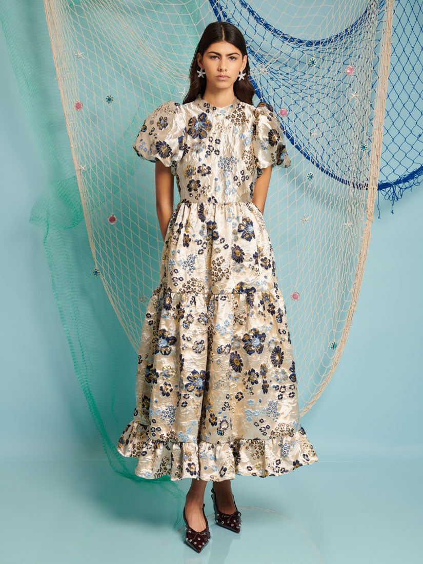 sister jane dress Floral Notes Maxi Floral Blue / XS Elevate your wardrobe with this essential piece that effortlessly combines style and elegance DREAM Wonderland Sequin Midi Dress