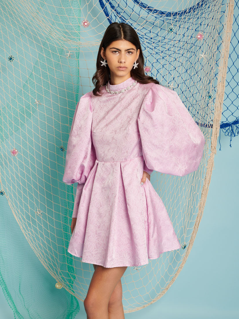sister jane dress Abbey Maxi Jacquard Flora, Lime & Pink / XS Inspired by the July birthstone DREAM Isla Jacquard Mini Dress