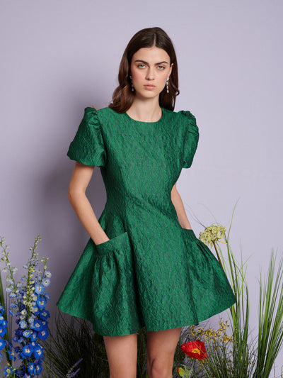 Trillium Jacquard Mini Dress Spruce Green / Z