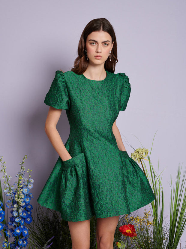 Trillium Jacquard Mini Dress Spruce Green / Z