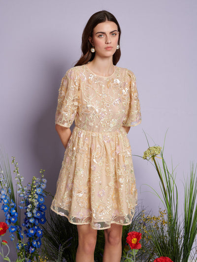 Sunrise Sequin Mini Dress Pink Nude / Z