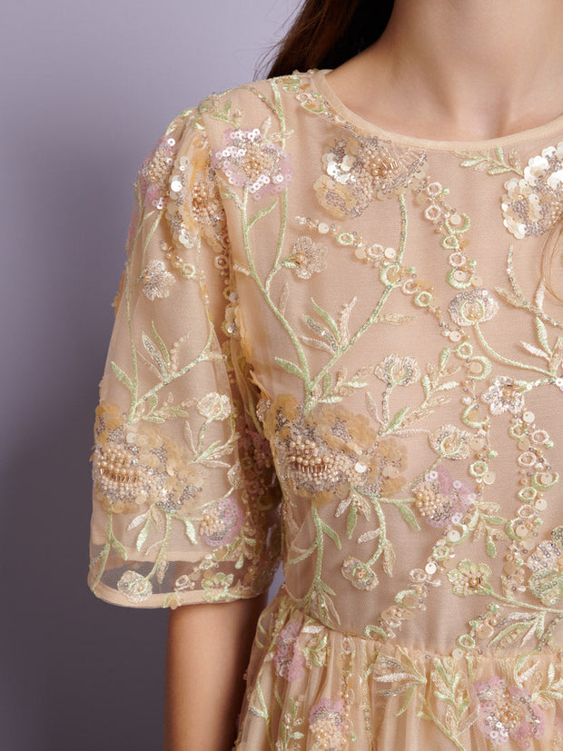 Sunrise Sequin Mini Dress Pink Nude / Z