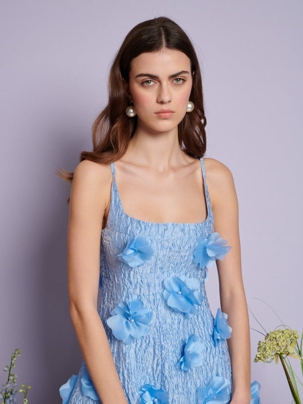 Blooming Jacquard Mini Dress Cornflower Blue / Z