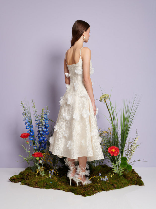Petunia Bloom Maxi dress Pearled White / Z